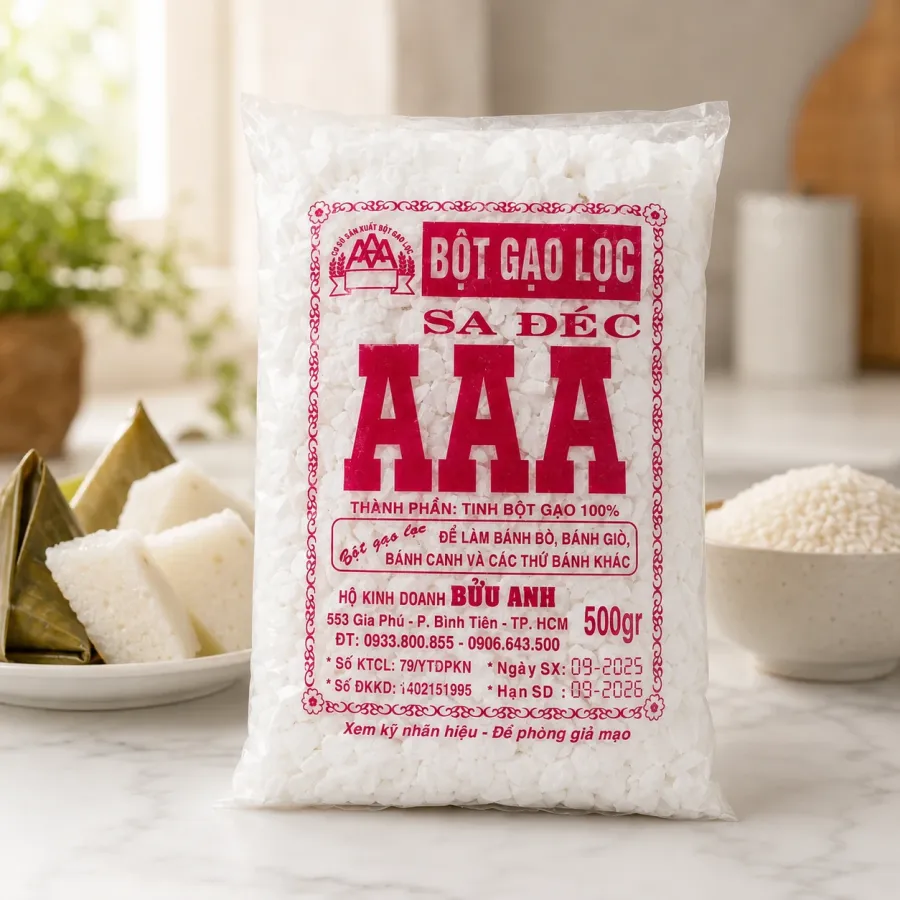 Gói bột gạo lọc Sa Đéc AAA 500g của Bửu Anh